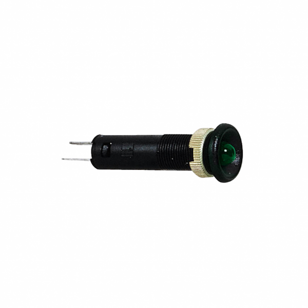 Harmony XVL - voyant LED - Ø8 - vert - 24V - col noire - cosses Faston - IP40 - H12mmxL12mmxP34mm - veilleuse LED avec lunette encadrement noire - diamètre de fixation : 8mm - protection intégrée par diode, résistance de ballast intégral - visuel 2