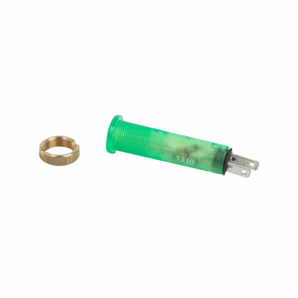 Harmony XVL - voyant LED - Ø8 - vert - 24V - cosses Faston - IP40, IP65 - H10mmxL10mmxP36mm - diamètre de fixation : 8mm - veilleuse LED avec capuchon de lentille intégral - protection intégrée par diode, résistance de ballast intégral - visuel 2