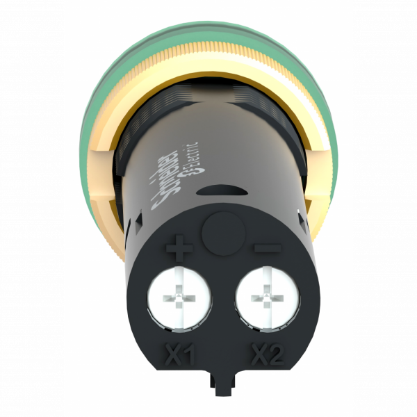 Harmony XVLA - voyant rond Ø12 - IP40 - vert - DEL intégrée - 12V - bornes - IP40, IP65 - H16mmxL16mmxP51mm - diam. fix. : 12mm - veilleuse LED av. capuchon lentille intégral - protection intégrée par diode, résistance de ballast intégral - visuel 2