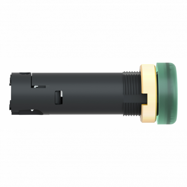 Harmony XVLA - voyant rond Ø12 - IP40 - vert - DEL intégrée - 12V - bornes - IP40, IP65 - H16mmxL16mmxP51mm - diam. fix. : 12mm - veilleuse LED av. capuchon lentille intégral - protection intégrée par diode, résistance de ballast intégral - visuel 3