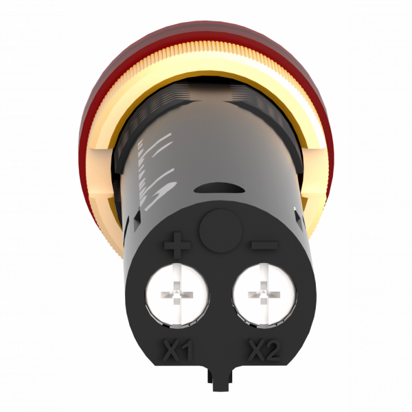 Harmony XVLA - voyant rond Ø12 - IP40 - rouge - DEL intégrée - 12V - bornes - IP40, IP65 - H16mmxL16mmxP51mm - diam. fix. : 12mm - veilleuse LED av. capuchon lentille intégral - protection intégrée par diode, résistance de ballast intégral - visuel 2