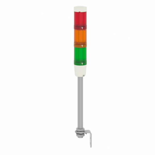Harmony - colonne de signalisation prémontée et précâblée 24V CA/CC - 3 unités lumi. - LED brillante avec BA 15d base fixe signalisation : vert, orange, rouge - base avec buzzer intégré - diam. de fixation : 45mm - IP54 position verticale - visuel 4