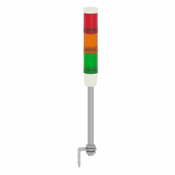 Harmony - colonne de signalisation prémontée et précâblée 24V CA/CC - 3 unités lumi. - LED brillante avec BA 15d base fixe signalisation : vert, orange, rouge - base avec buzzer intégré - diam. de fixation : 45mm - IP54 position verticale - visuel 3