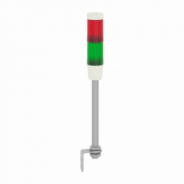 Harmony - colonne de signalisation prémontée et précâblée 24V CA/CC - 2 unités lumi. - LED brillante avec BA 15d base fixe signalisation : vert, rouge - base avec buzzer intégré - diam. de fixation : 45mm - IP42 position verticale - visuel 3