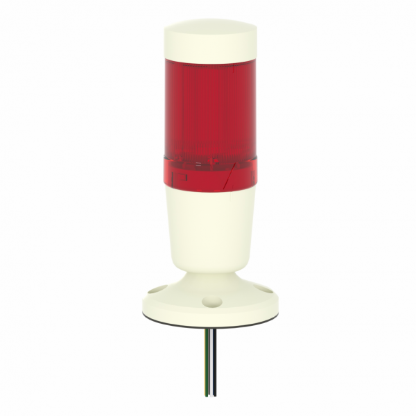 Harmony - colonne de signalisation prémontée et précâblée 24V CA/CC - 1 unité lumineuse - LED brillante avec BA 15d base fixe signalisation : rouge - base avec buzzer intégré - diam. de fixation : 45mm - IP54 position horizontale - visuel 1