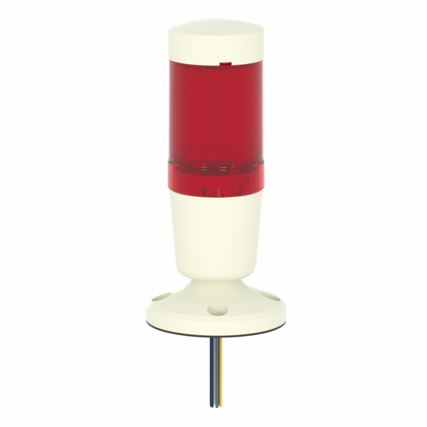 Harmony - colonne de signalisation prémontée et précâblée 24V CA/CC - 1 unité lumineuse - LED brillante avec BA 15d base fixe signalisation : rouge - base avec buzzer intégré - diam. de fixation : 45mm - IP54 position horizontale - visuel 2
