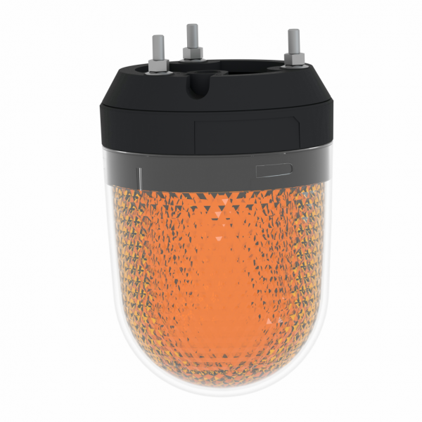 Harmony XVR3 - feu tournant orange - sans buzzer - 100 à 230Vca - H100mmxL100mmxP100mm - diamètre fixation : 100mm - pour véhicule à guidage automatique (VGA), bulldozer, chariot élévateur - IP65 (montant), IP23 (latérale), IP23 (inversé) - visuel 2