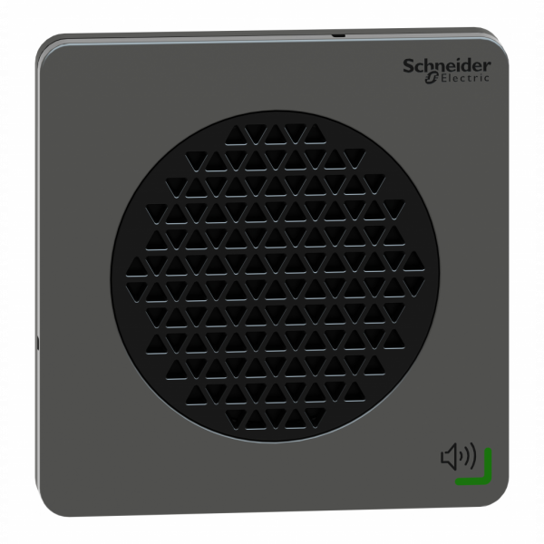 Harmony XVSV - sirène vocale - DIN72 - noire - NPN - 24Vcc - H80mmxL80mmxP80mm - gris foncé - type d'entrée : bit : 6 canaux d'entrée, binaire : 63 canaux d'entrée - visuel 1