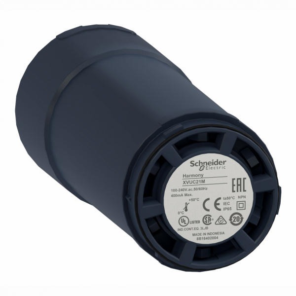 Harmony XVU - embase alimentation avec couvercle - Ø60 - noir - 100V à 240VAC - PNP - longueur : 151mm - fixation directe ou tube - montage du client, jusqu'à 5 unités - IP65 - visuel 3