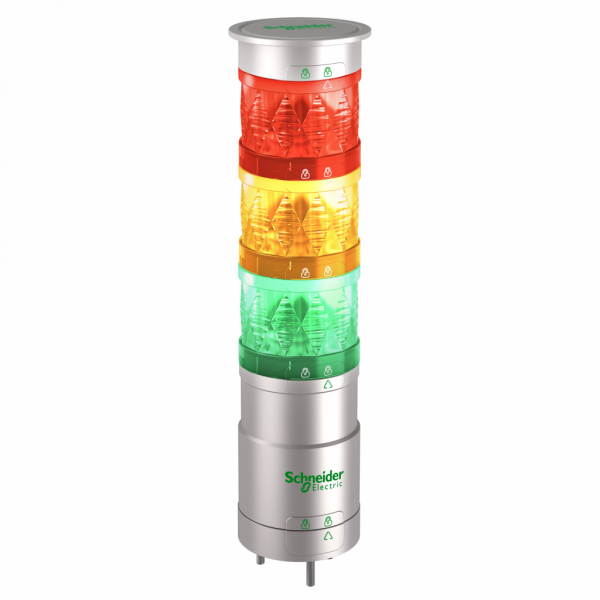 Harmony XVU - élément lumineux Ø60 - DEL - fixe - 24VDC - vert - longueur : 50mm - diam. de fix. : 60mm - montage client, jusqu'à 5 unités, jusqu'à 4 éléments sonores - application : automobile, machine d'emballage, machines outils - IP65 - visuel 4