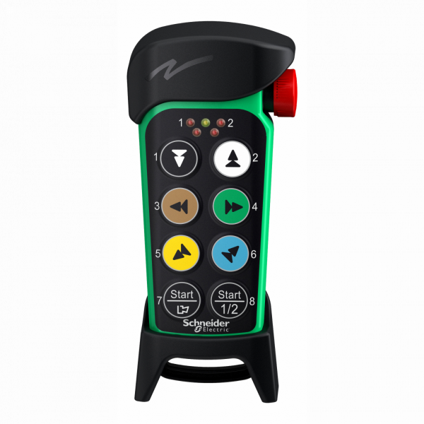 Harmony eXLhoist - émetteur compact - 8 touches + bouton arrêt - H193mmxL85mmxP43mm - IP65 - type de bouton de commande : 6 configurables bouton de commande des mouvements, 2 configurables bouton auxiliaire - visuel 1