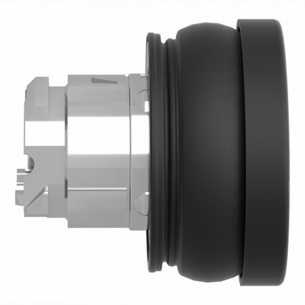 Harmony - tête de bouton poussoir Ø37mm - fixation : Ø22mm noir avec marquage sonnerie symbole pivoté 90° - H18,5mmxL37mmxP37mm (hors tout CAO) - IP66, IP69, IP69K - métal plaque chrome - rappel à ressort - visuel 3