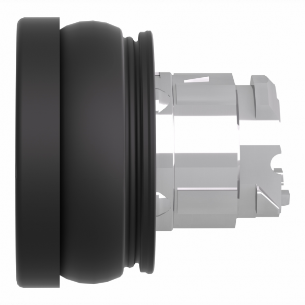 Harmony - tête de bouton poussoir Ø37mm - fixation : Ø22mm noir avec marquage sonnerie symbole pivoté 90° - H18,5mmxL37mmxP37mm (hors tout CAO) - IP66, IP69, IP69K - métal plaque chrome - rappel à ressort - visuel 4