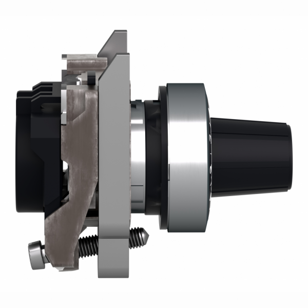 Harmony XB4 - tête + embase potentiomètre - fixatioØ22 - axe Ø6,35mm - IP66 - pour utilisation avec un arbre Ø 6,35 mm - collerette : métal plaqué chrome - visuel 3