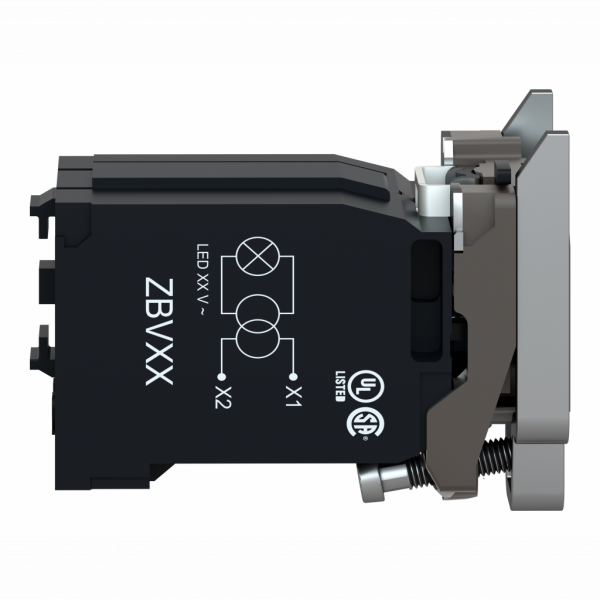 Harmony XB4 - corps voyant tranfo - lampe BA9s - 230/240VAC - IP20 - H47mmxL30mmxP60mm (hors tout CAO) - source lumineuse : incandescent - culot de lampe : BA 9s - visuel 3