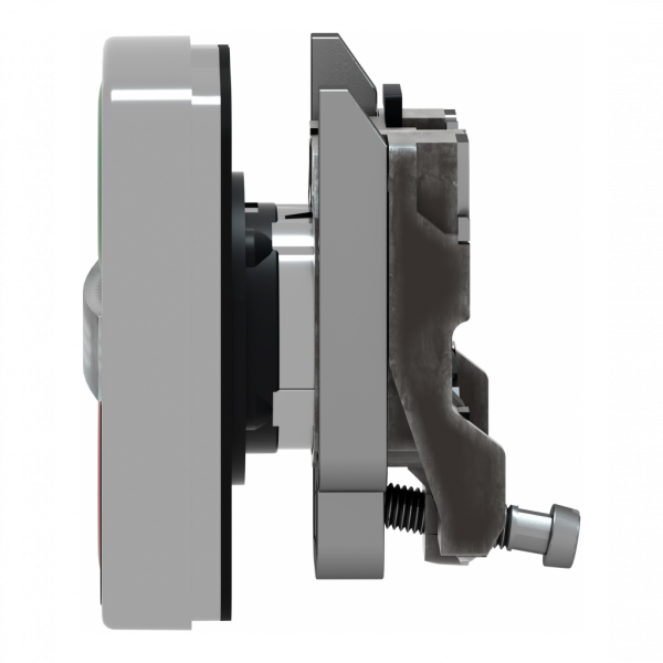 Harmony - tête bouton poussoir double touche Ø22 vert + rouge non marqué IP66, IP67, IP69, IP69K - H50mmxL30mmxP30mm - acc. associés : DEL intégrale - 2 boutons affleurants, 1 témoin central - rappel à ressort - visuel 4