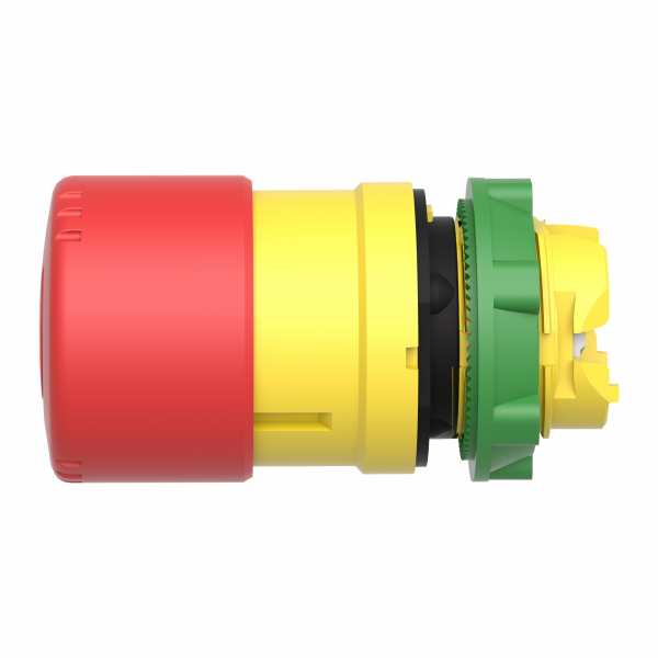 Harmony tête d'arrêt d'urgence Ø 30 - tourner pour déverrouiller - H30mm(hors tout CAO)xL30mm(hors tout CAO)xP57mm(hors tout CAO - diamètre de fixation : 22mm - profil : rouge coup de poing Ø 30 mm, non marqué - IP66, IP67, IP69, IP69K - visuel 4