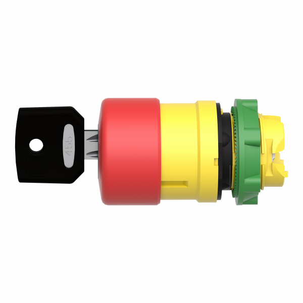 Harmony tête d'arrêt d'urgence Ø 30 - déverrouillage par clé - Ø22 - rouge - H30mm(hors tout CAO)xL30mm(hors tout CAO)xP79mm(hors tout CAO - diamètre fixation : 22mm - rouge coup de poing Ø30mm, non marq. - clé 455 - IP66, IP67, IP69, IP69K - visuel 4