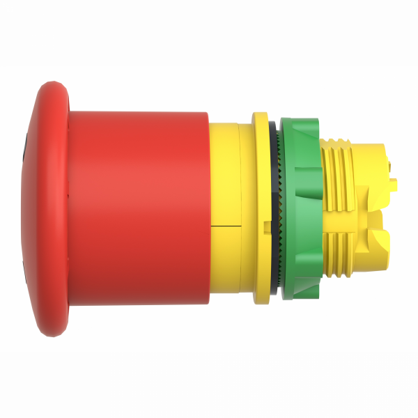Harmony - tête de arrêt d'urgence lumineux Ø40mm - pousser tirer - Ø22 - rouge - H40mm(hors tout CAO)xL40mm(hors tout CAO)xP59mm(hors tout CAO - diamètre fixation : 22,5mm - rouge coup de poing Ø40mm, non marq. - IP54 - visuel 4
