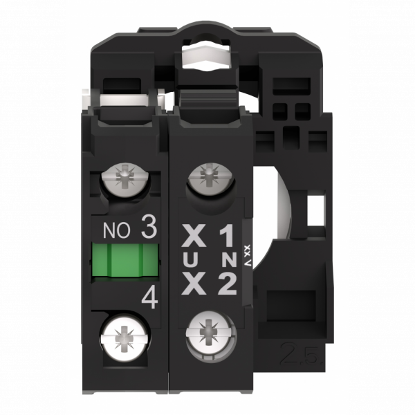 Harmony corps de bouton lumineux - Ø22 - LED Universelle intégrée 1F - H42mm(hors tout CAO)xL30mm(hors tout CAO)xP32mm(hors tout CAO) - culot de lampe : tout LED - couleur de la source lumineuse : blanc - visuel 2