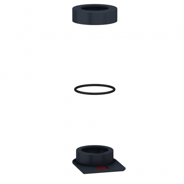 Harmony XB5 - kit de montage - pour légende 8x27 - pour BP lum. et bouton tournant - voyant lumineux, bouton-poussoir - noir - IP66, IP69, IP69K - diamètre de fixation : 30,5mm - visuel 4