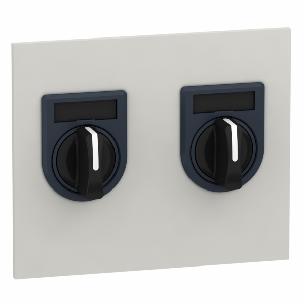 Harmony XB5 - kit de montage - pour légende 8x27 - pour BP et voyant lumineux - IP66, IP69, IP69K - diam. fixation : 30,5 mm - bouton-tournant avec collerette haute - bouton-poussoir lumineux avec collerette haute - noir - visuel 4