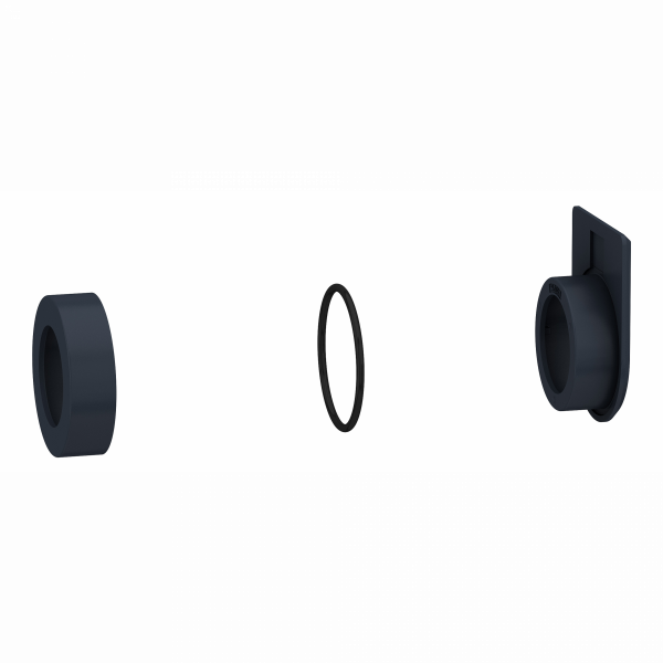 Harmony XB5 - kit de montage - pour légende 8x27 - pour BP et voyant lumineux - IP66, IP69, IP69K - diam. fixation : 30,5 mm - bouton-tournant avec collerette haute - bouton-poussoir lumineux avec collerette haute - noir - visuel 2