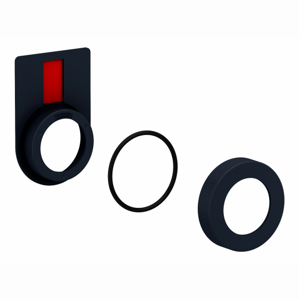 Harmony XB5 - kit de montage - pour légende 18x27 - pour BP lumineux et bouton tournant - IP66, IP69, IP69K - diam. fixation : 30,5 mm - voyant lumineux, bouton-poussoir - visuel 1