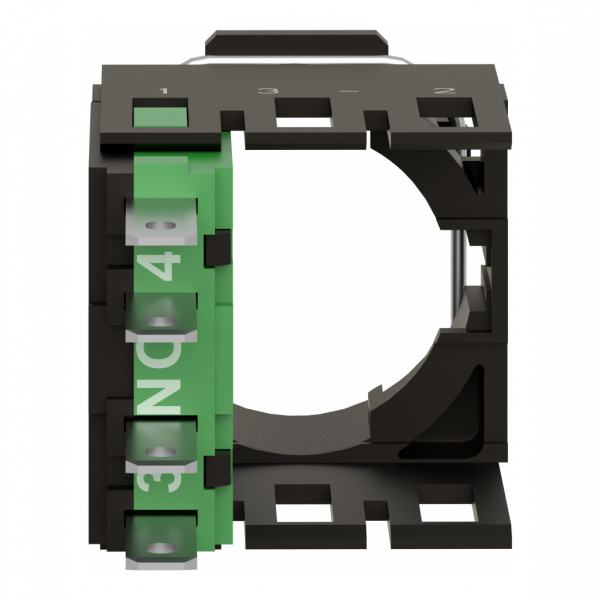 Harmony ZB6 - corps pour bouton - Ø16mm - 1F - H18mmxL18mmxP40mm (hors tout CAO) - raccordement : connecteurs Faston, taille de connexion: 2,8 x 0,5 mm - contacts à action dépendante - IP65 - visuel 2