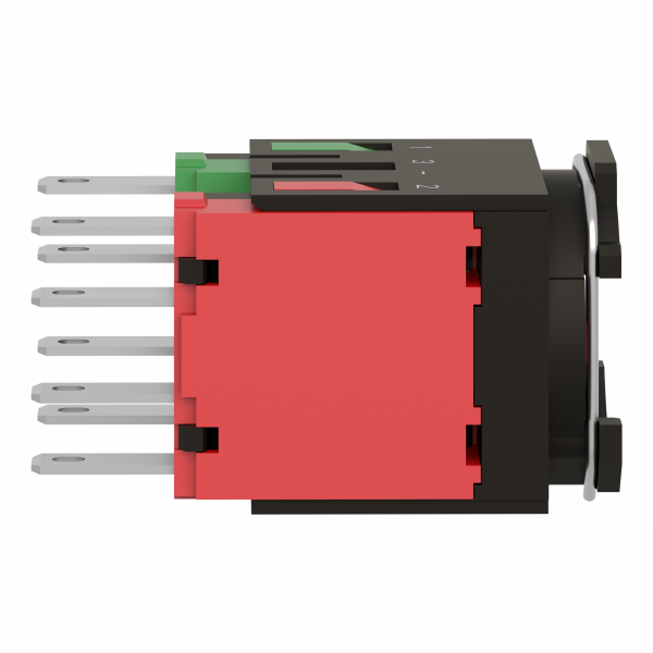 Harmony ZB6 - corps pour bouton - Ø16mm - 1O+1F - H18mmxL18mmxP40mm (hors tout CAO) - raccordement : connecteurs Faston, taille de connexion: 2,8 x 0,5 mm - contacts à action dépendante - IP65 - visuel 3