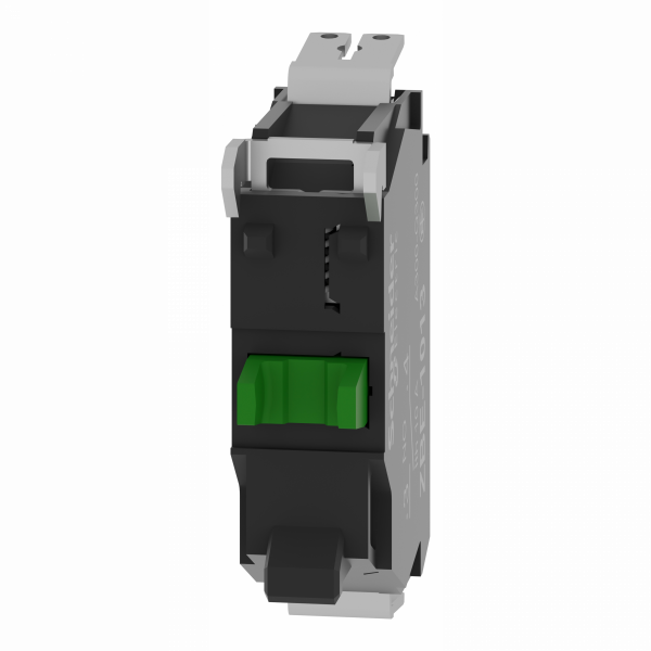Harmony - bloc contact - 1F - raccordement cosses Faston - IP20 - fonctionnement des contacts à action dépendante - bloc de contact unique - raccordement : connecteur Faston, taille de connexion: 1 x 6,35 mm, 2 x 2,8 mm - visuel 1