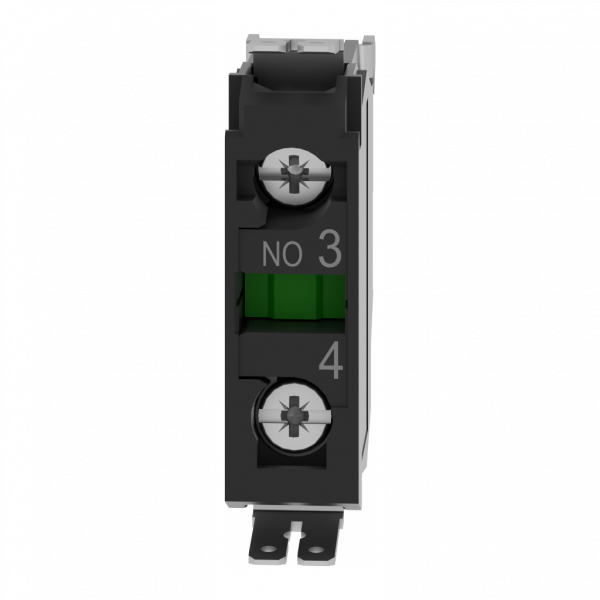Harmony - bloc contact - 1F - raccordement cosses Faston - IP20 - fonctionnement des contacts à action dépendante - bloc de contact unique - raccordement : connecteur Faston, taille de connexion: 1 x 6,35 mm, 2 x 2,8 mm - visuel 2
