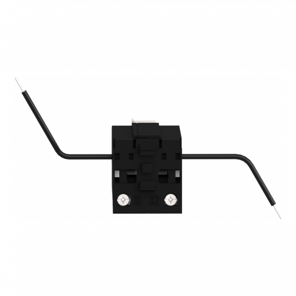 Harmony - bloc transfo pour bloc lumineux XB4-XB5 - 400V 50Hz - 24VAC - H33,6mmxL30mmxP46,6mm (hors tout CAO) - IP20 - raccordement : borniers à vis-étrier, <= 2 x 1,5mm² avec embout, 1 x 0,22 mm² sans embout - visuel 2