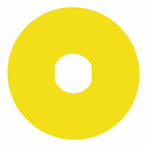 Harmony étiquette circulaire Ø90mm jaune - logo EN13850 - arrêt d'urgence - taille de l'étiquette : Ø90mm - visuel 2